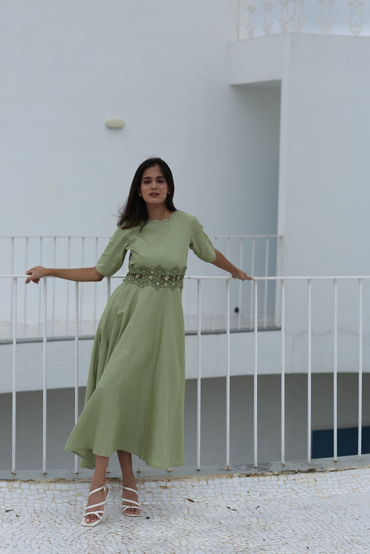 Orchid Maxi Dress (Green)